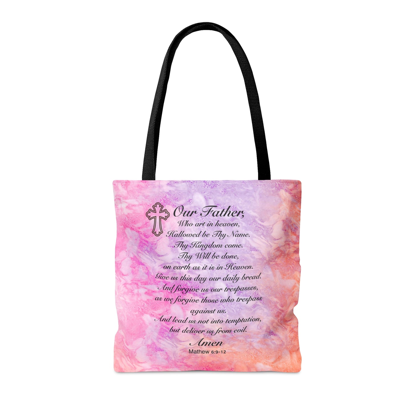 The Lord’s Prayer Marble Pink Tote Bag