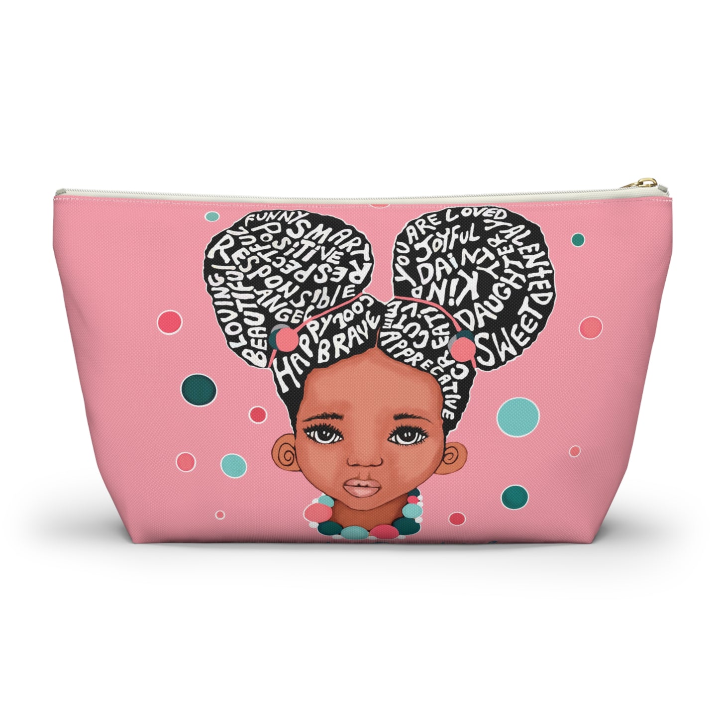 You Are Beautiful Pink Bubble Gum Accessory Pouch