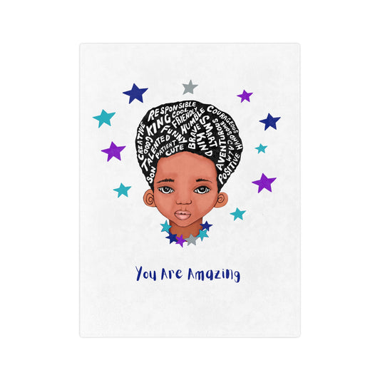 You Are Amazing Stars Customizable Minky Blanket