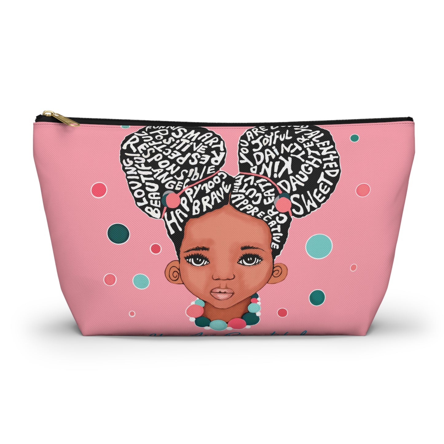 You Are Beautiful Pink Bubble Gum Accessory Pouch