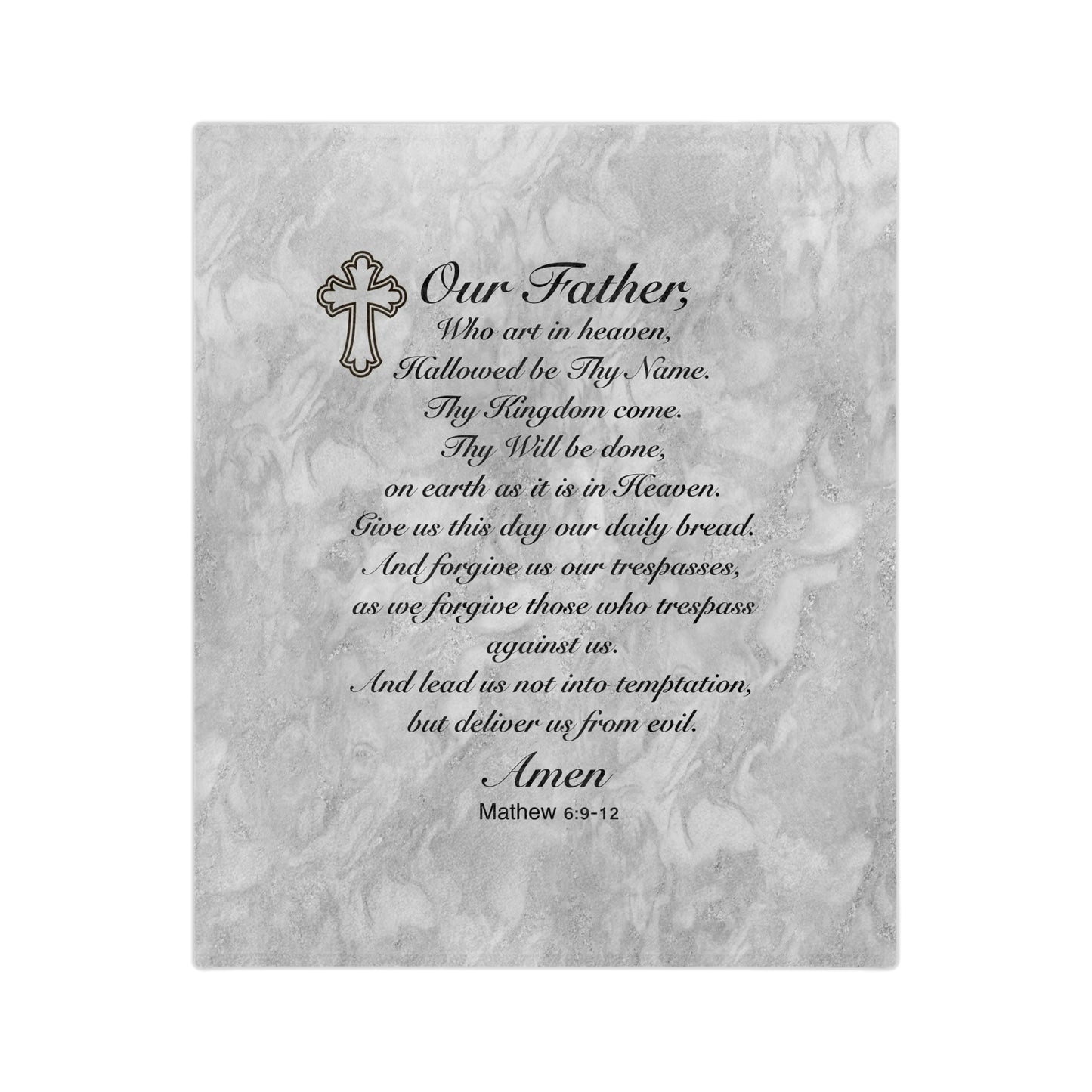 The Lord’s Prayer Marble Gray Minky Blanket