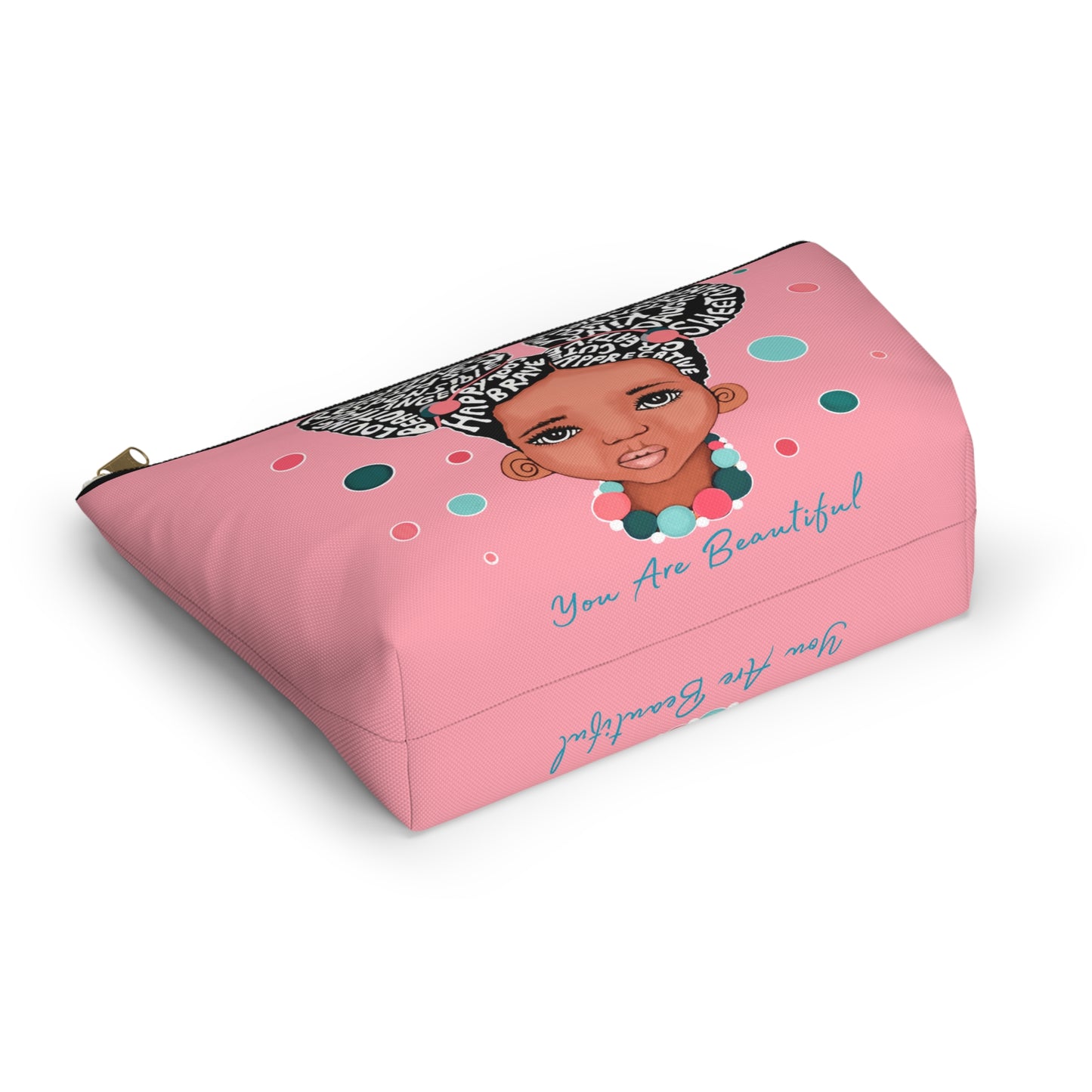 You Are Beautiful Pink Bubble Gum Accessory Pouch