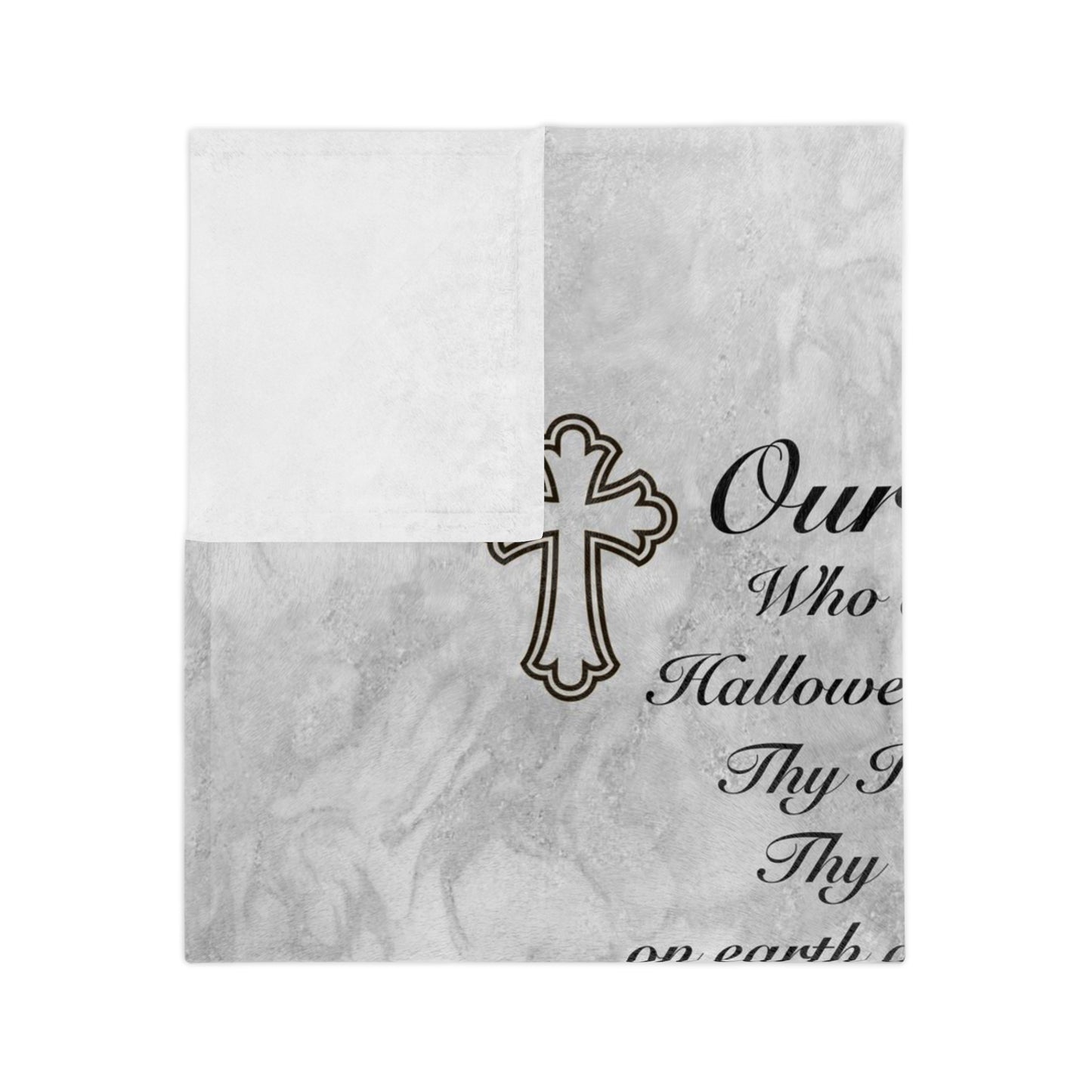 The Lord’s Prayer Marble Gray Minky Blanket