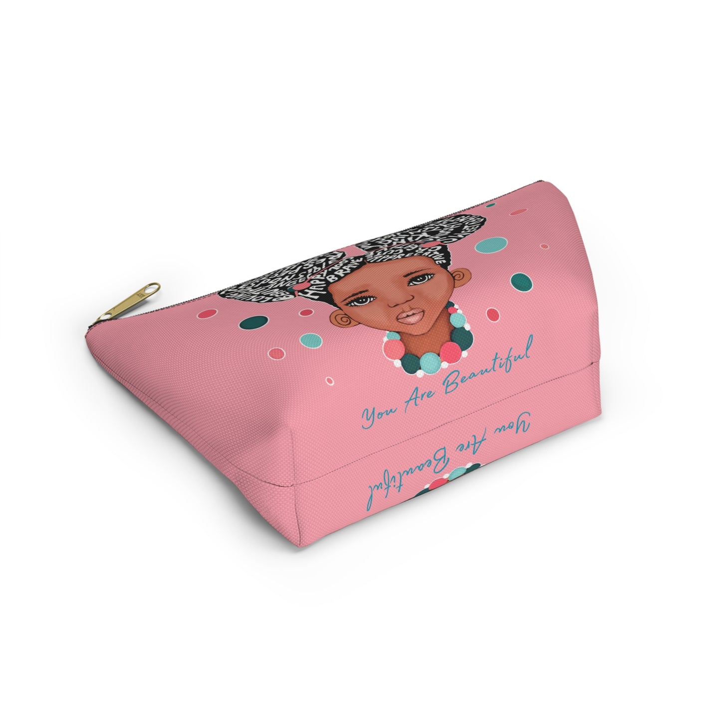 You Are Beautiful Pink Bubble Gum Accessory Pouch