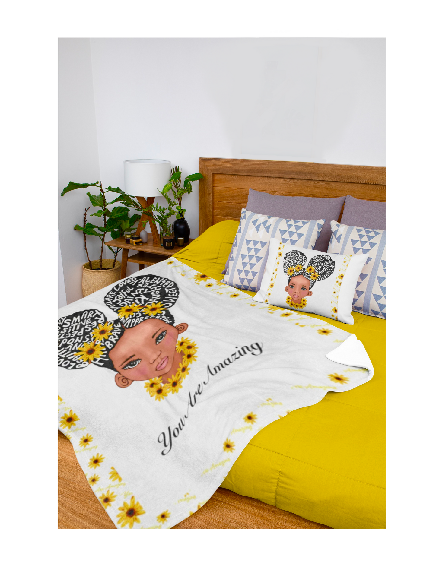 You Are Amazing Sunflower  Minky Blanket